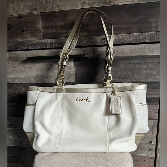 Coach cream/white metallic gold Gallery Lurex - Picture 2 of 12